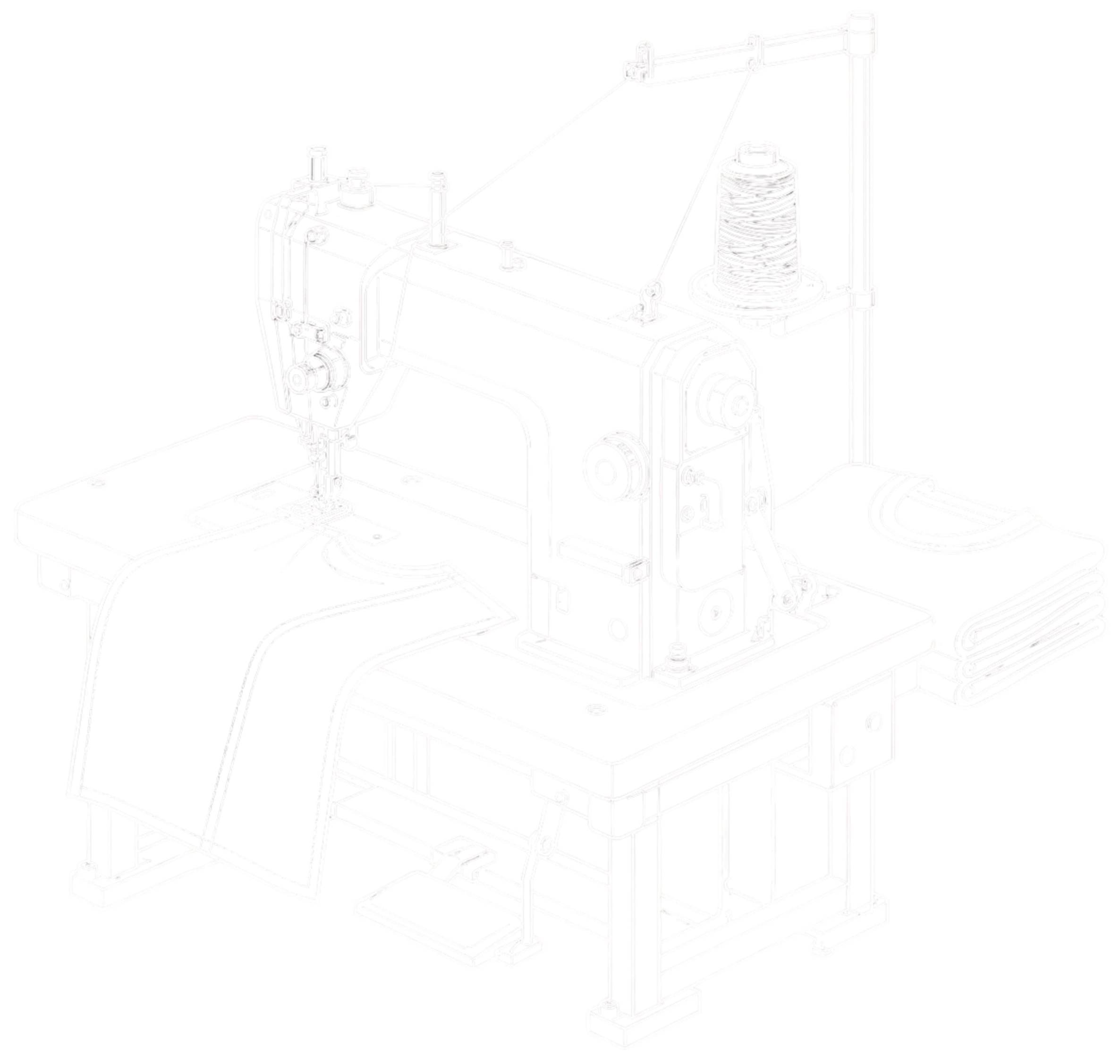 Industrial garment sewing machine using cotton thread for apparel manufacturing