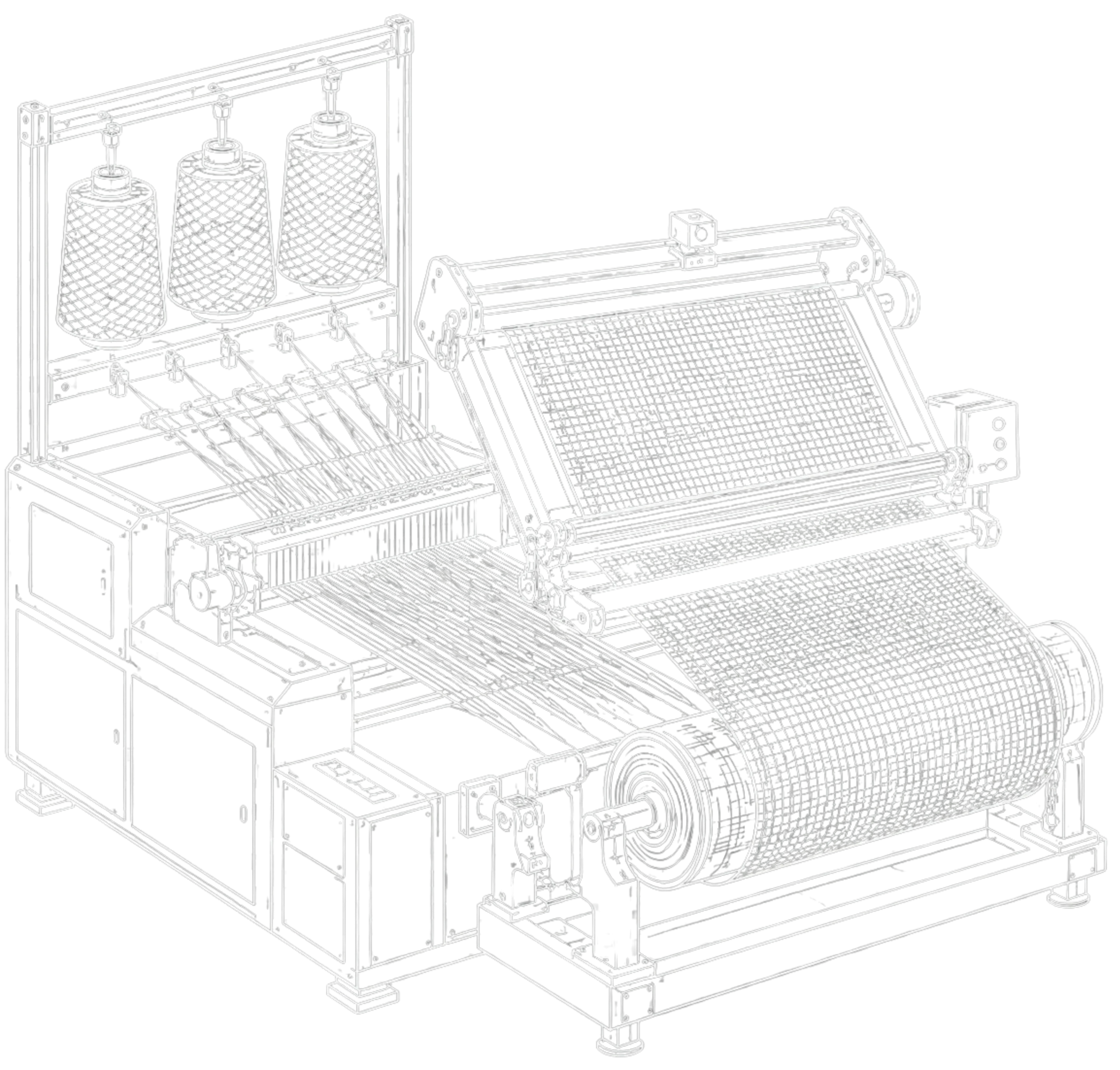 Industrial fabric manufacturing machine using carded, combed and compact cotton yarn